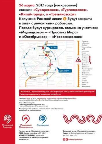 Закрытие Калужско-Рижской линии метро